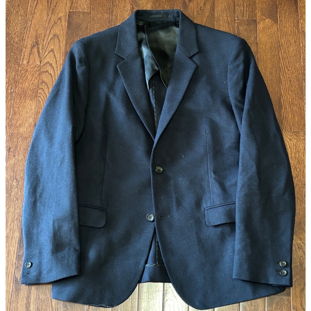 Steven Alan Mens Navy Blue Wool Blend 2 Button Blazer Sport Coat Jacket Size 42